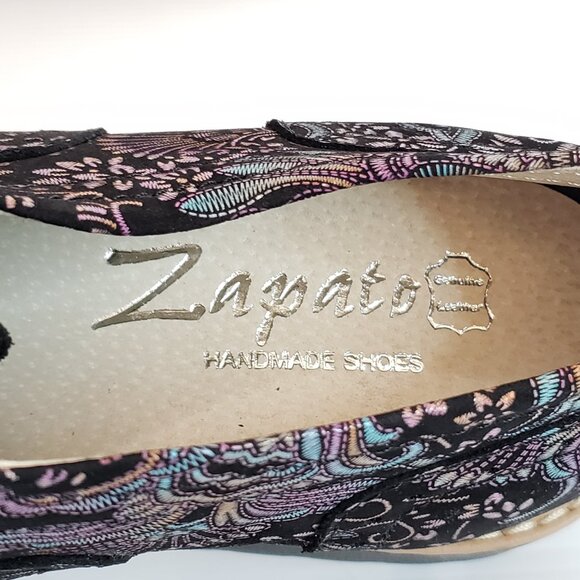 Zapato Black Fine Floral Platform Leather Oxford - HAML6 - Picture 7 of 9